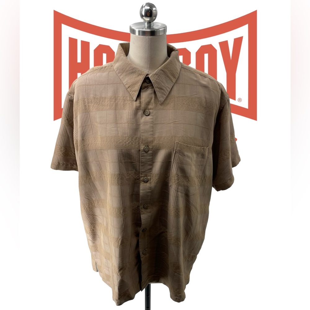 Milano Men's Tan Casual Button Down Shirt